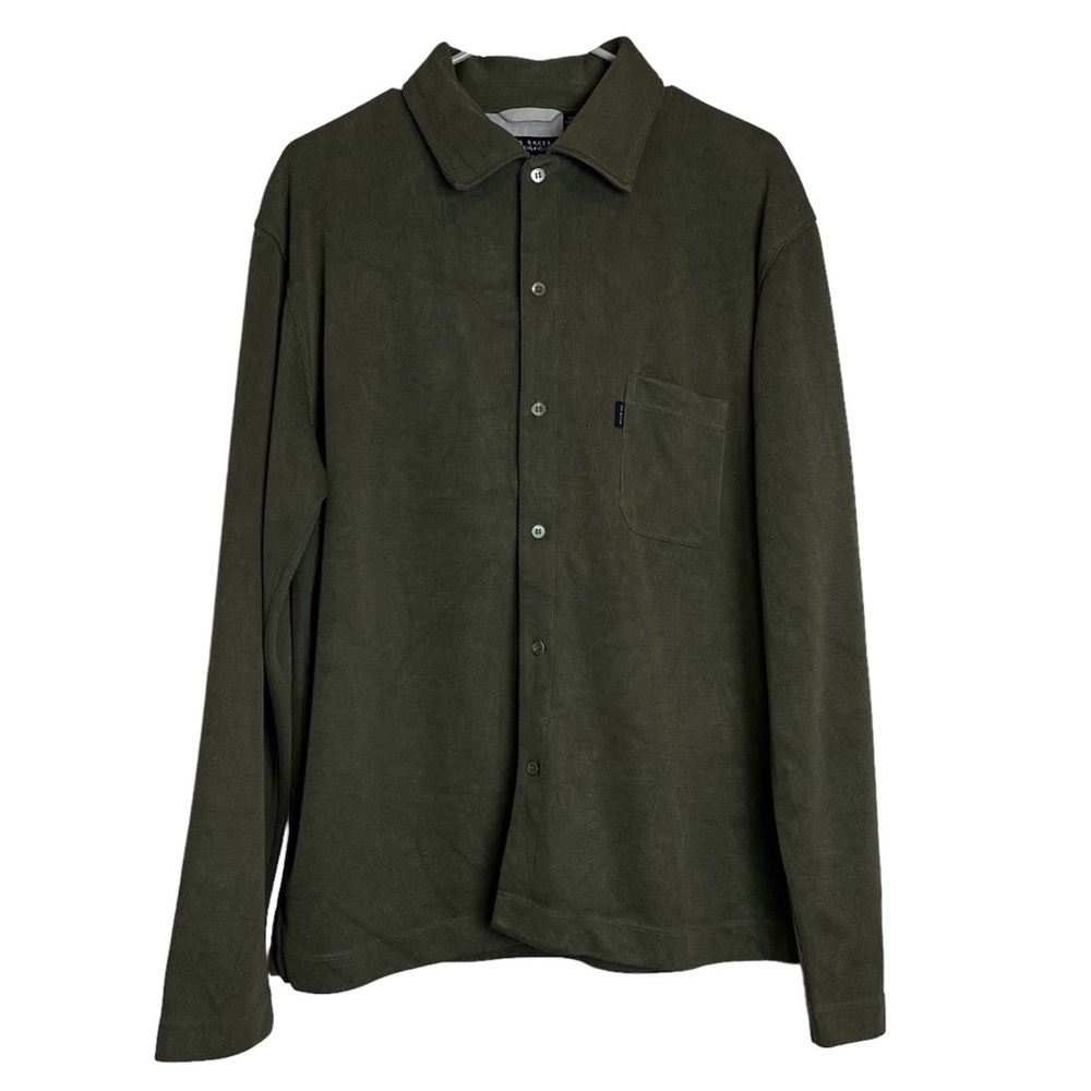 Ted Baker Men’s Ribbed Long Sleeve Button Up Size 4 (Large)